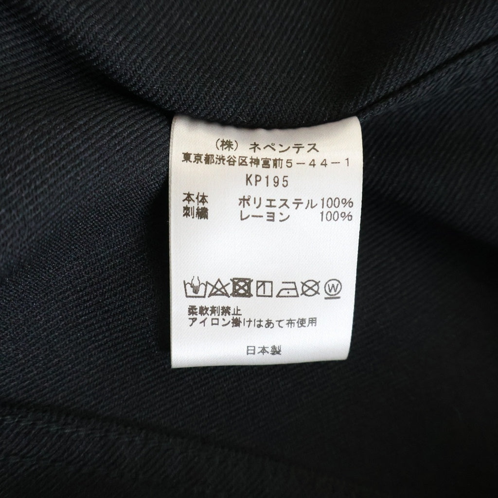 Needles(ニードルス) 22SS PENNY JEAN JACKET POLY TWILL KP195 フロントロゴ刺繍 ペニージーンジャケット ブラック