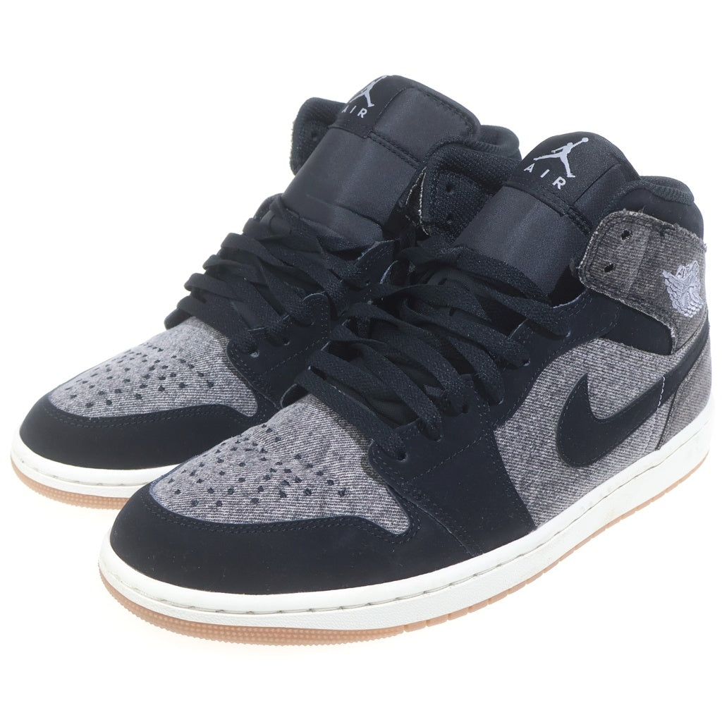 NIKE(ナイキ) Air Jordan 1 Mid SE Black/Sail/Gum Medium Brown エアジョーダン1 ミッド SE ブラック/セイル/ガムミディアムブラウンミッドカットスニーカー HJ4363-001