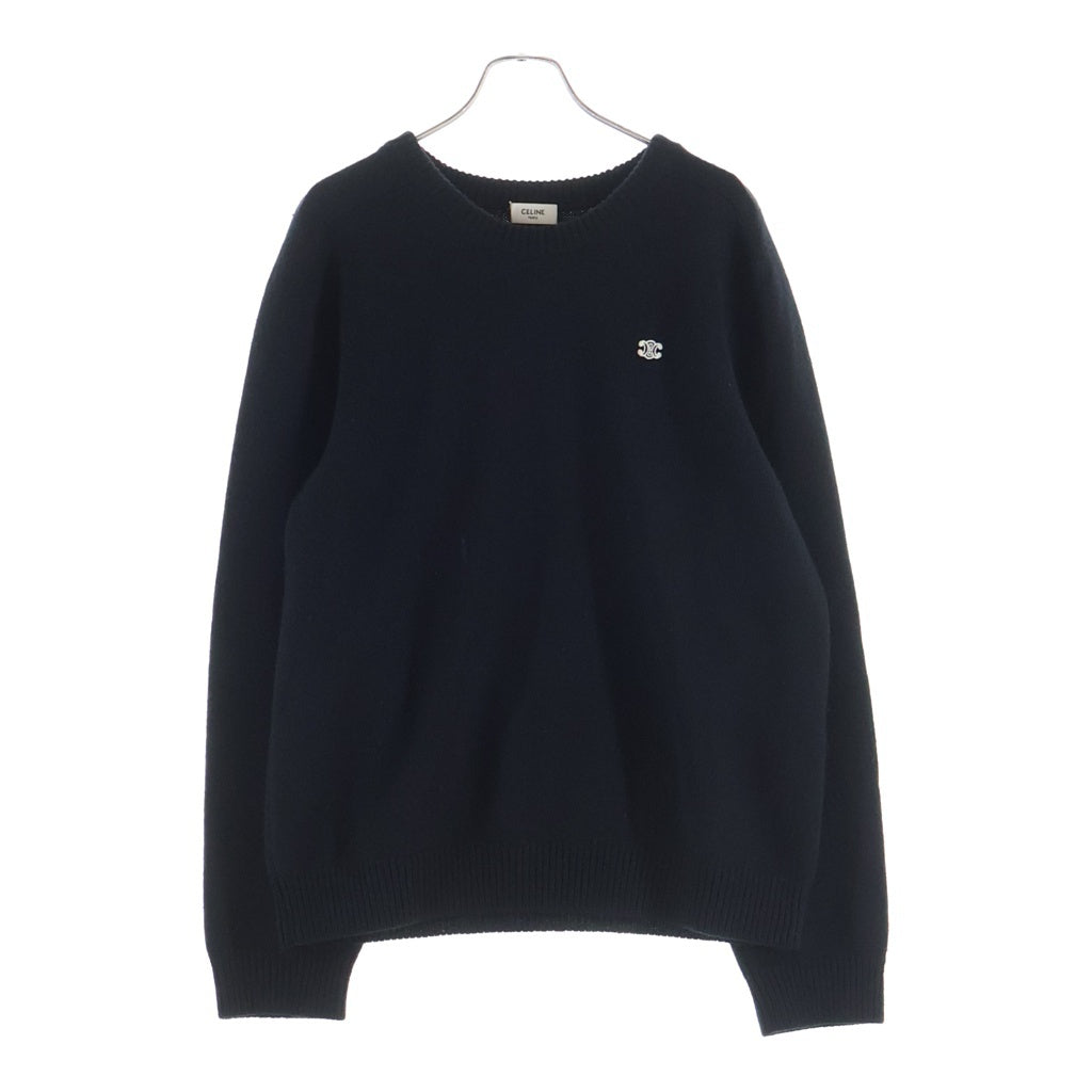CELINE(セリーヌ) トリオンフセーター クルーネック長袖ケーブルニットカシミアセーター ブラック 2AC85048T-38OW