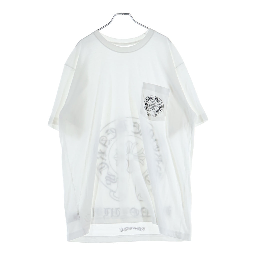 CHROME HEARTS(クロムハーツ) S/S バックホースシュー ホノルルプリント クルーネック半袖Tシャツカットソー ホワイト