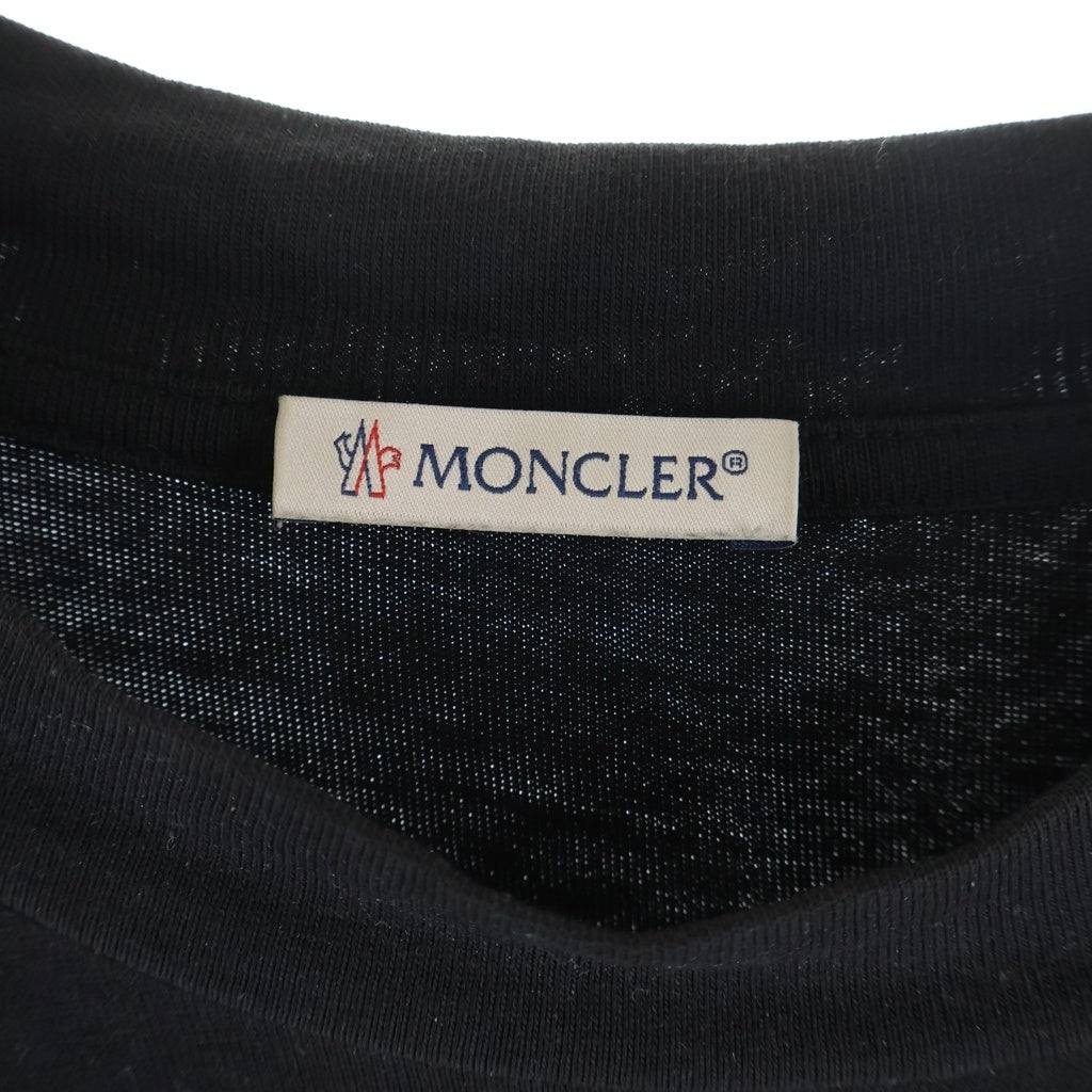 MONCLER(モンクレール) 21SS フロントスタッズロゴプリント クルーネック半袖Tシャツカットソー ブラック H10918C00015