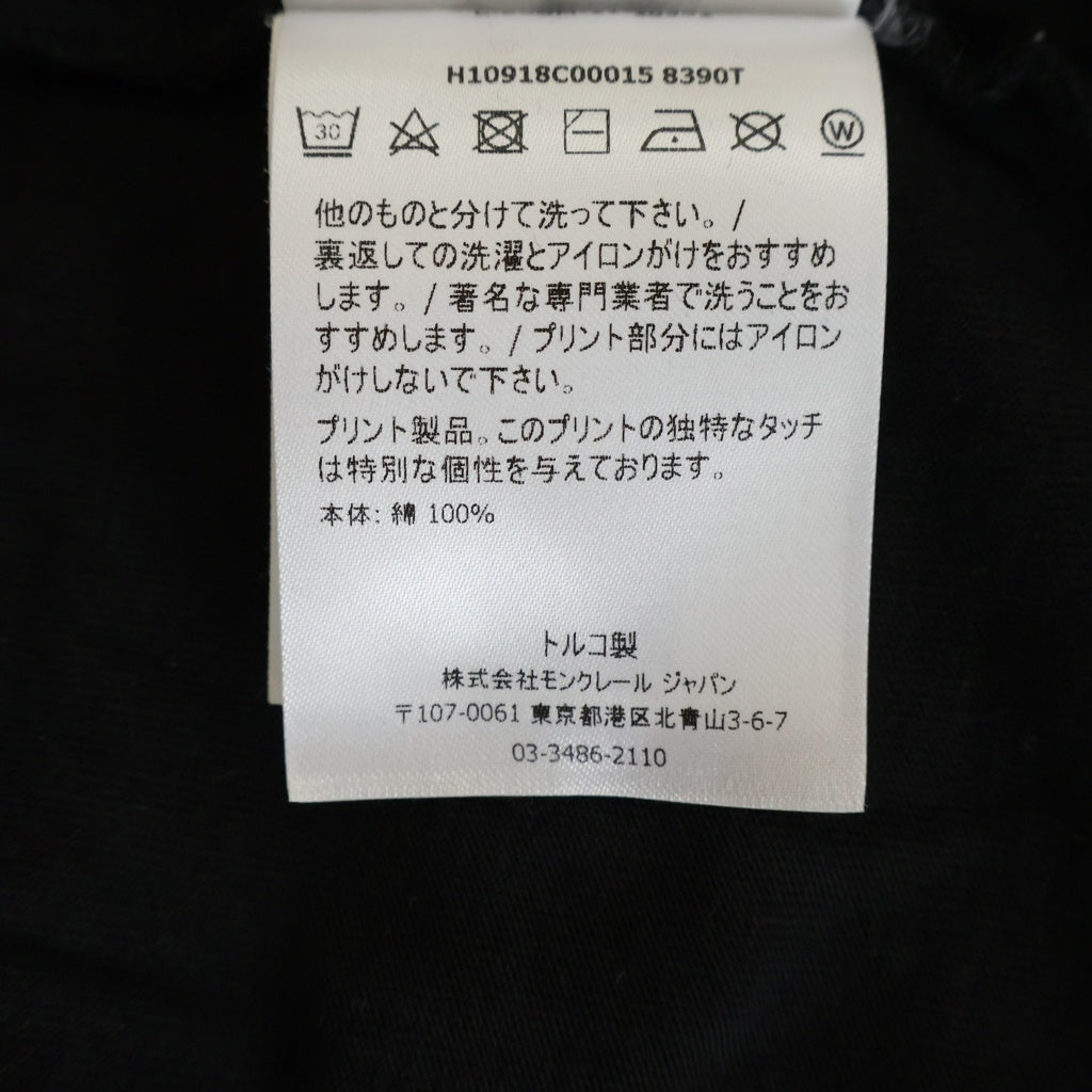 MONCLER(モンクレール) 21SS フロントスタッズロゴプリント クルーネック半袖Tシャツカットソー ブラック H10918C00015
