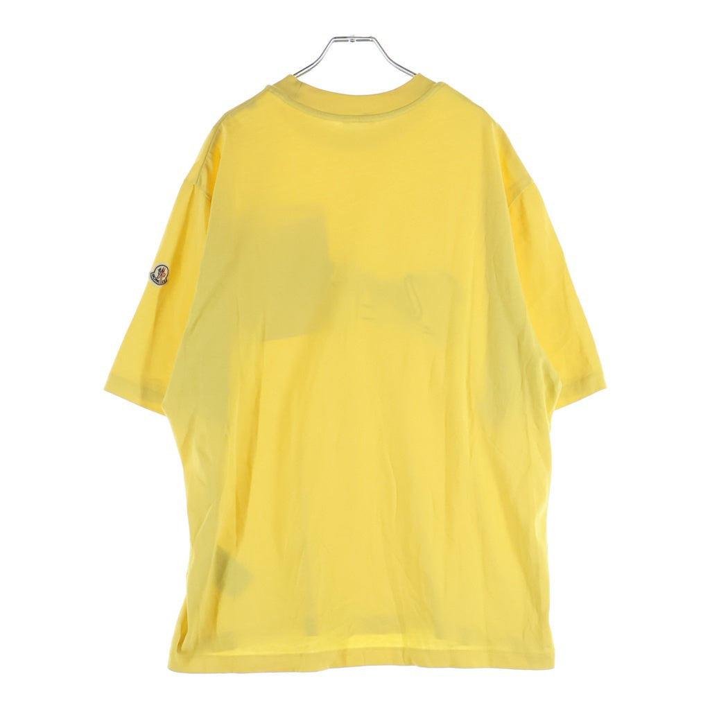 MONCLER(モンクレール) 22SS フロントロゴ刺繍 胸ポケット クルーネック半袖Tシャツカットソー イエロー I10918C00005