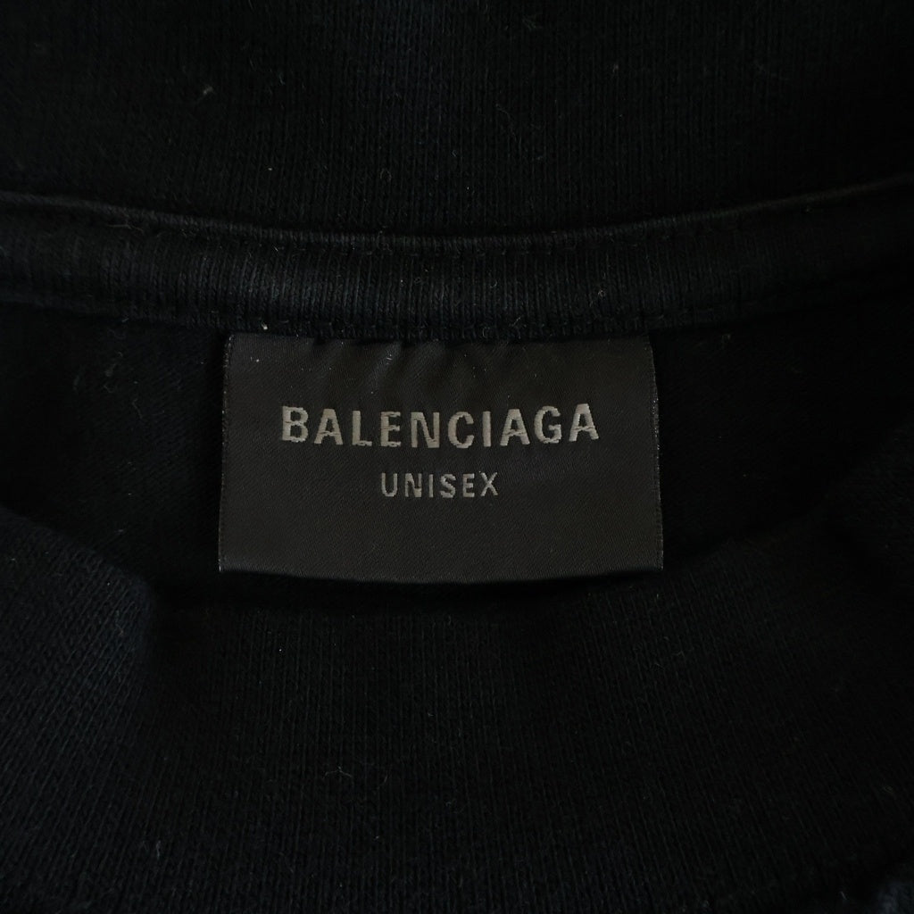 BALENCIAGA(バレンシアガ) 24SS SURFER Medium Fit Tee 764235 サーファー ミディアム フィット フロントロゴプリント クルーネック半袖Tシャツカットソー ブラック