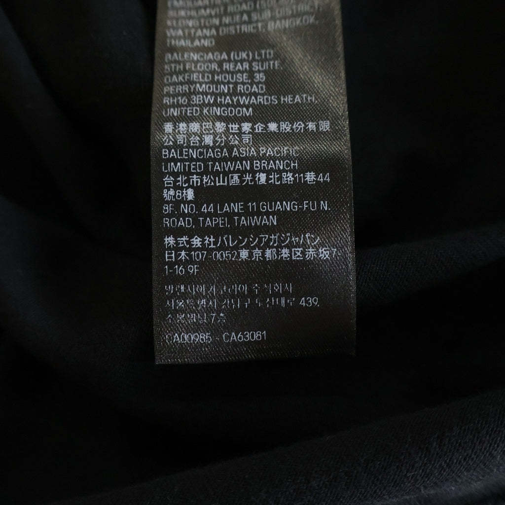 BALENCIAGA(バレンシアガ) 24SS SURFER Medium Fit Tee 764235 サーファー ミディアム フィット フロントロゴプリント クルーネック半袖Tシャツカットソー ブラック