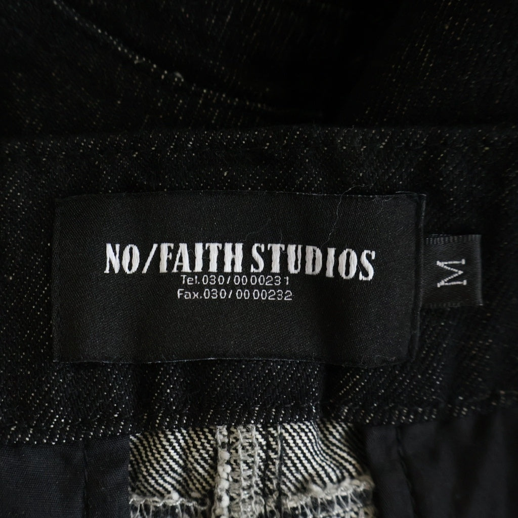 NO/FAITH STUDIOS(ノーフェイスストゥディオス) WAVE CARGO NUBIAN限定 ウェーブ カーゴ デニムパンツ ワイドジーンズ ブラック
