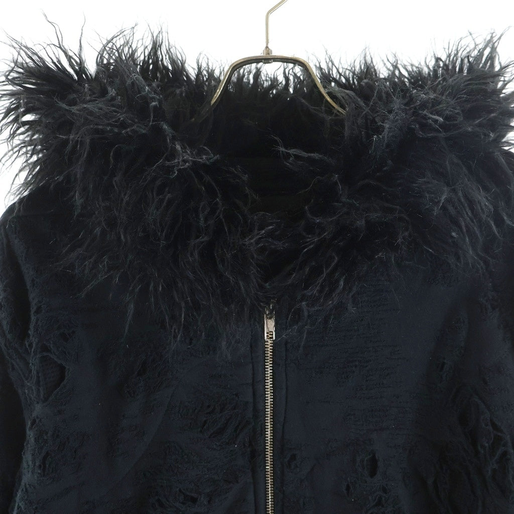 FILTH(フィルス) 25AW DESTROY ZIP UP FL252CS01 BLKデストロイ ダメージ加工 ジップアップ ファージャケット ブラック