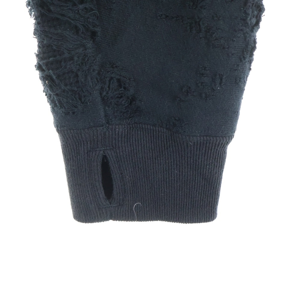 FILTH(フィルス) 25AW DESTROY ZIP UP FL252CS01 BLKデストロイ ダメージ加工 ジップアップ ファージャケット ブラック