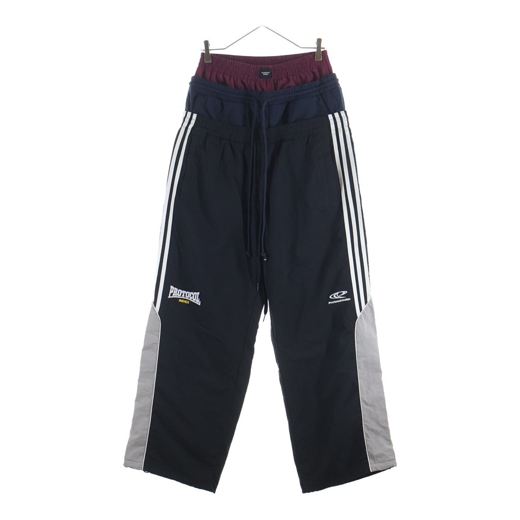 NO BRAND(ノーブランド) PROTOCOL INDEX (プロトコール インデックス) 3Layered Track Pants スリーレイヤード トラックナイロンパンツ ブラック