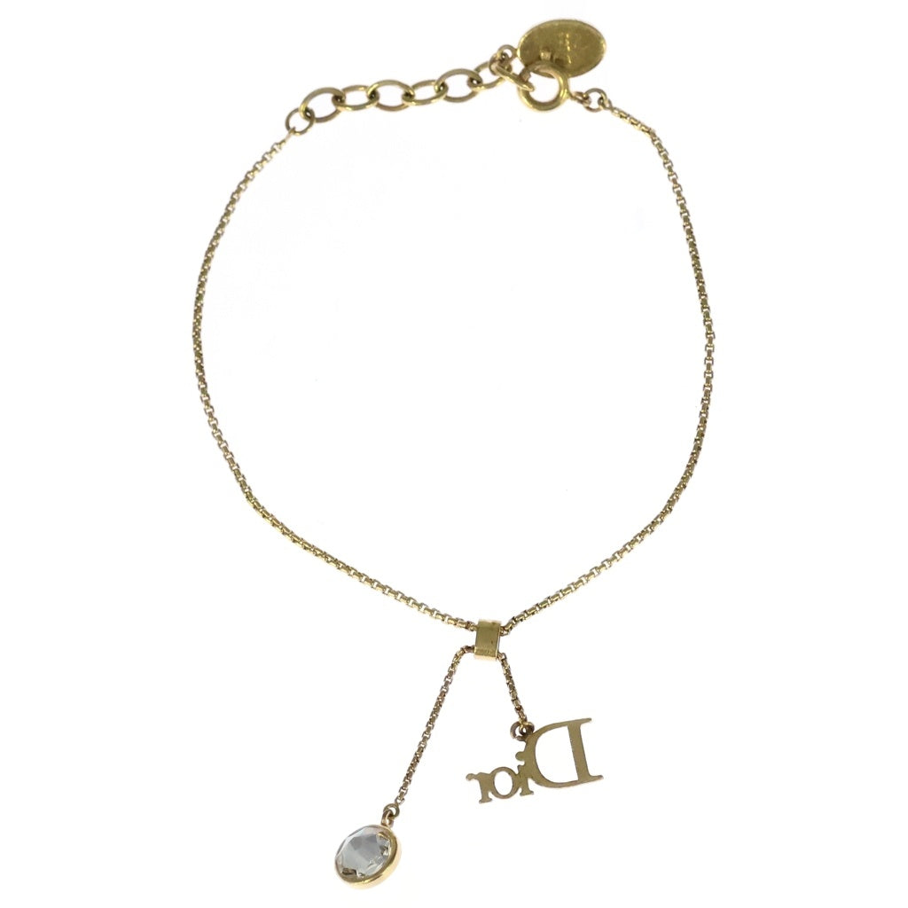 DIOR(ディオール) トーンロゴ クリスタルチャーム ブレスレット レディース ゴールド