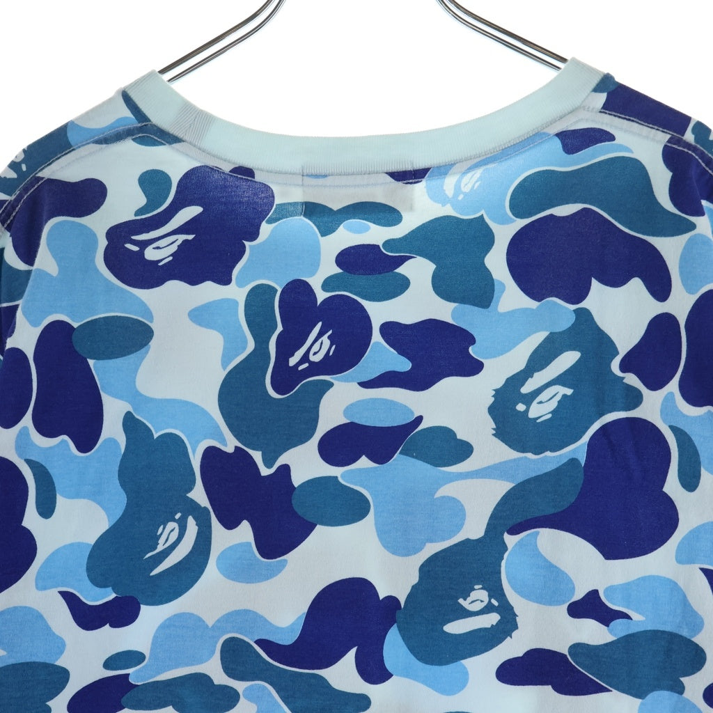A BATHING APE(アベイシングエイプ) BIG ABC CAMO SHARK TEE 001CSK301004M カモ シャーク クルーネック半袖Tシャツカットソー ブルー
