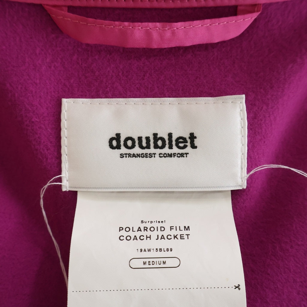 doublet(ダブレット) 19AW POLAROID FILM COACH JACKET 19AW15BL89 ポラロイド フィルム ナイロンコーチジャケット ピンク