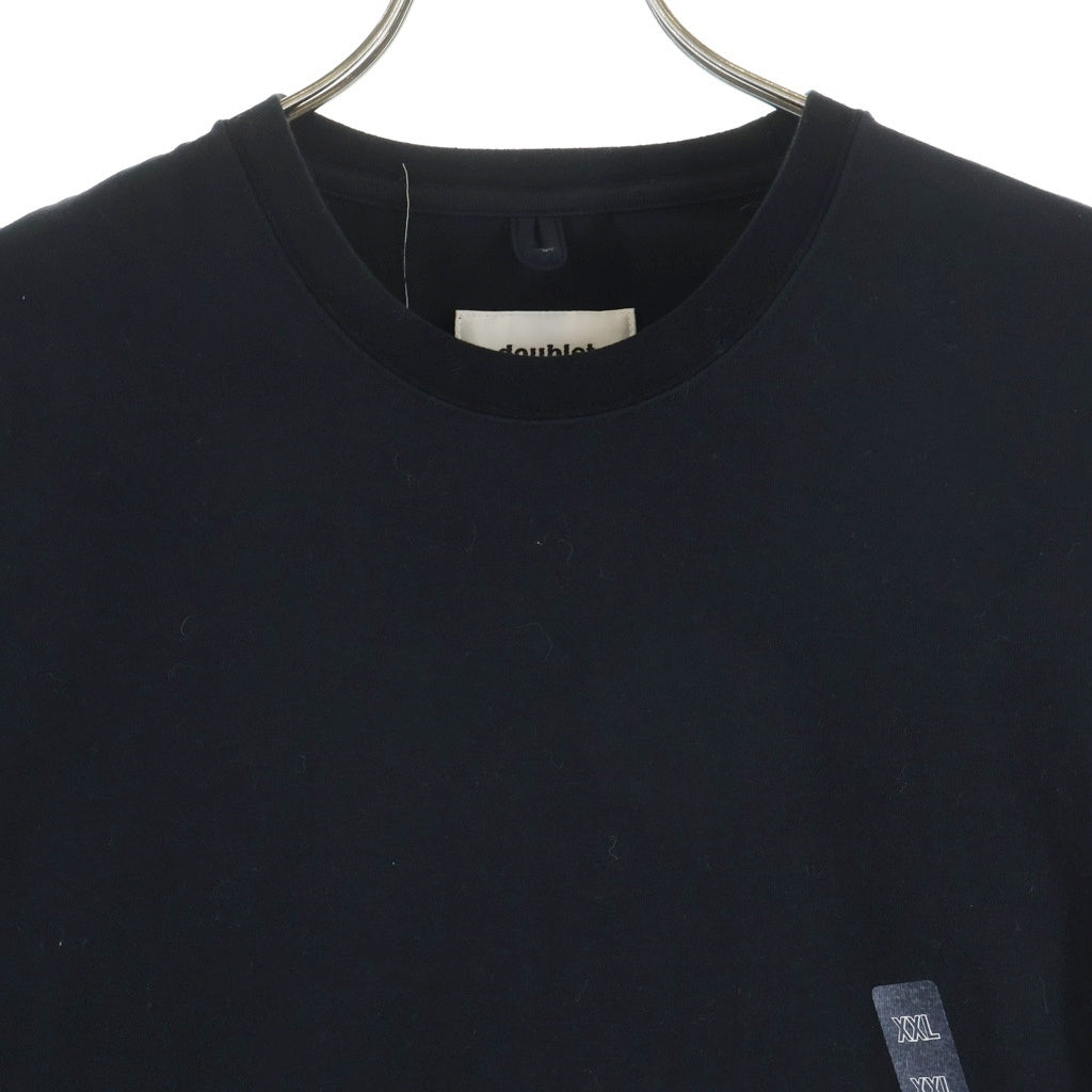 doublet(ダブレット) 22SS STRETCHING OVERSIZE LONG SLEEVE T-SHIRT 22SS06CS218 ストレッチング オーバーサイズ クルーネック長袖Tシャツカットソー ロンT ブラック