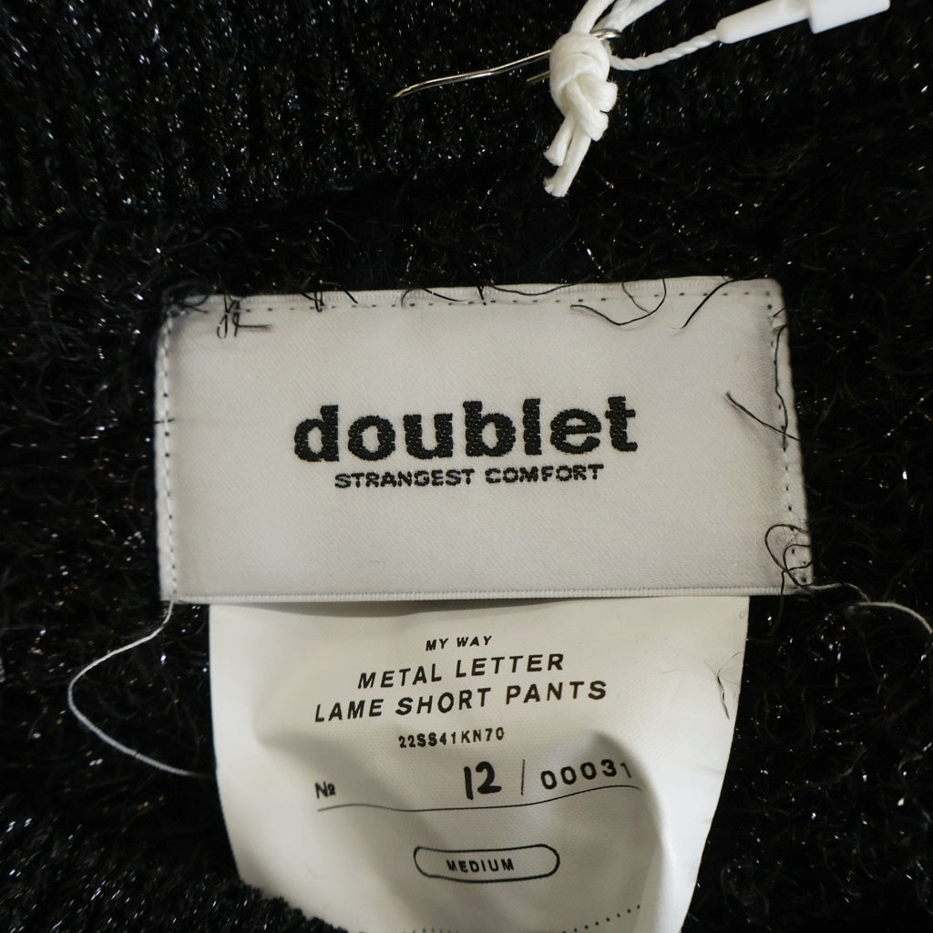 doublet(ダブレット) Metal Letter Shorts 22SS41KN70 メタル レター ショーツ ハーフパンツ ブラック レディース