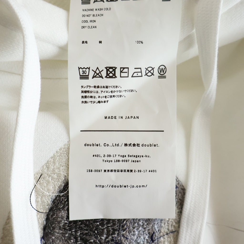 doublet(ダブレット) 22SS PHOTO STITCH HOODIE 22SS32CS213 フォト す2SS PHOTO STITCH HOODIE 22SS32CS213 フォト ステッチ プルオーバーパーカー フーディ ホワイト