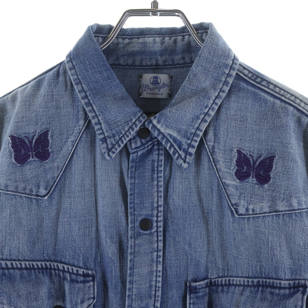 Needles(ニードルス) WESTAN SHIRT WS9257 フロント パピヨンロゴ刺繍