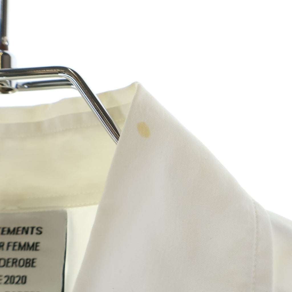 VETEMENTS(ヴェトモン) 20SS Scribbled Shirt スクリブルド コットン長袖シャツ グリッターロゴ ホワイト SS20SH281
