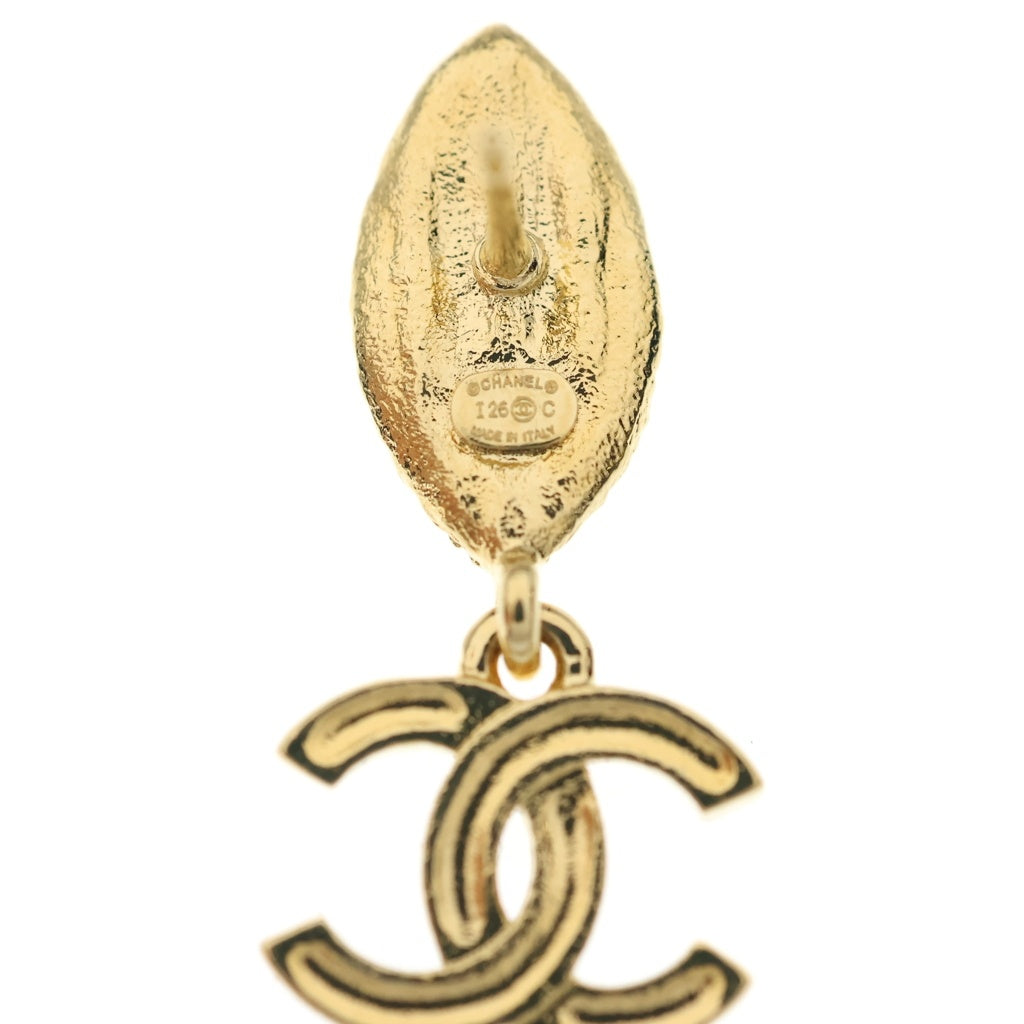 CHANEL(シャネル) ココマーク ラインストーン ドロップピアス ゴールド レディース