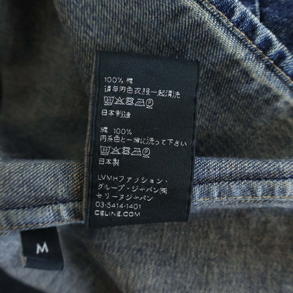 CELINE(セリーヌ) 21AW Wash Denim Shirt トリオンフ クロップド ウォッシュ デニムシャツ 長袖シャツ インディゴ レディース 2T187459N