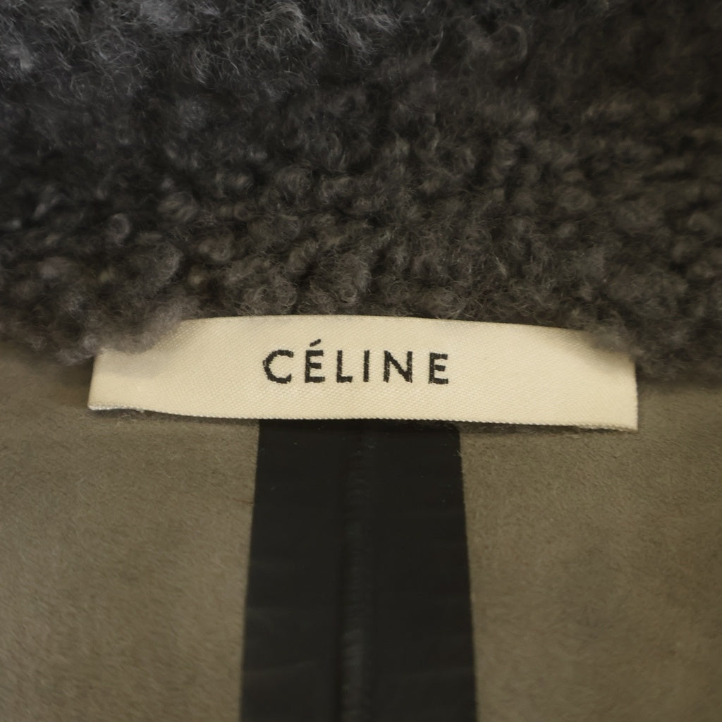 CELINE(セリーヌ) Lambskin Shearling Coat フィービー ファイロ期 ラムスキンシアリング ムートンコート グレー レディース 2 8S62/064A