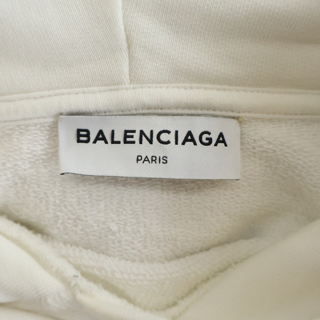 BALENCIAGA(バレンシアガ) Hood Logo Hoodie フードロゴ プルオーバーパーカー フーディー ホワイト 492190 TYK27