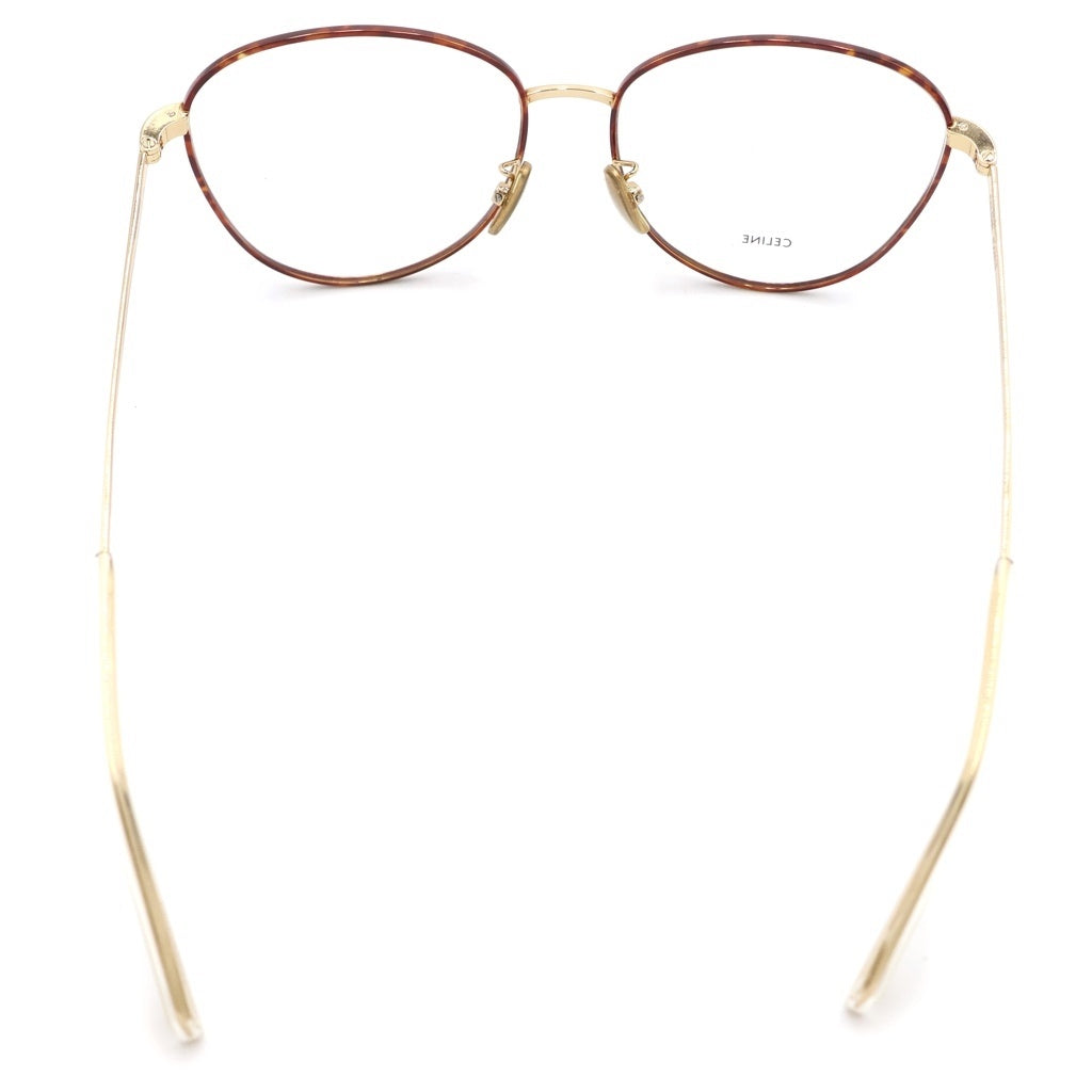 CELINE(セリーヌ) Optical Frame Gold メタリック オーバルフレーム 眼鏡 サングラス アイウェア 55□15 145 ゴールド/ブラウン CL50059U 030