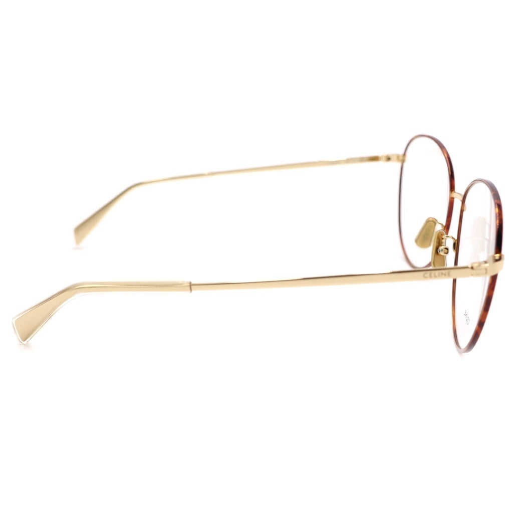 CELINE(セリーヌ) Optical Frame Gold メタリック オーバルフレーム 眼鏡 サングラス アイウェア 55□15 145 ゴールド/ブラウン CL50059U 030