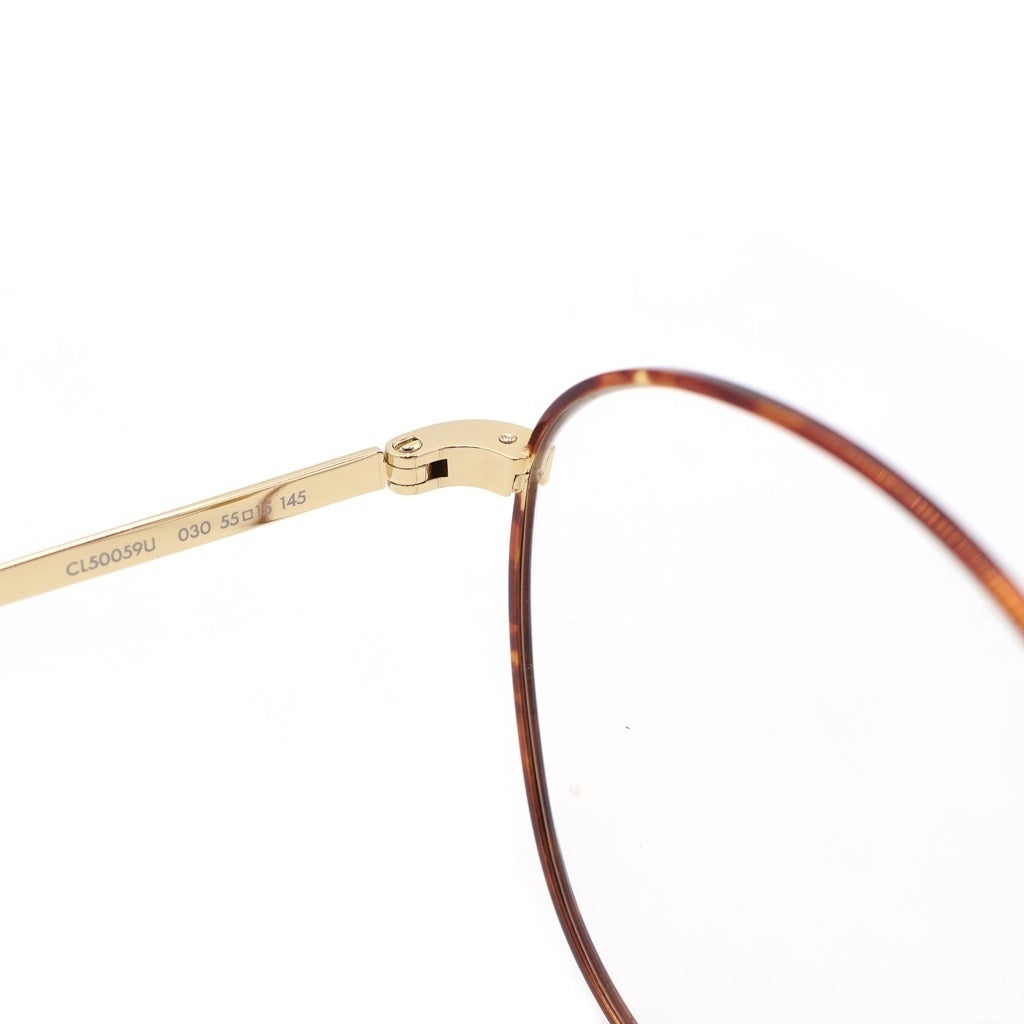 CELINE(セリーヌ) Optical Frame Gold メタリック オーバルフレーム 眼鏡 サングラス アイウェア 55□15 145 ゴールド/ブラウン CL50059U 030