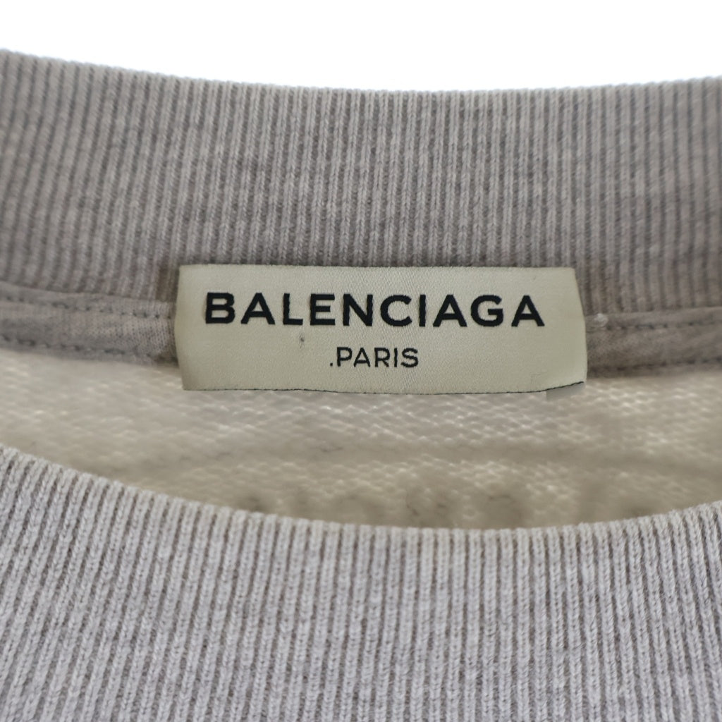 BALENCIAGA(バレンシアガ) PARIS-8 Print Sweatshirt バックプリント クルーネックスウェットトレーナー グレー 436410 TSK07