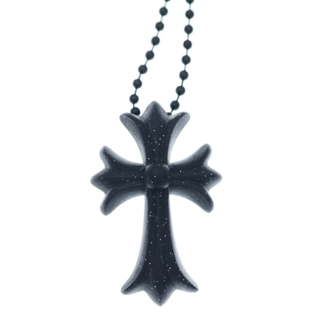 CHROME HEARTS(クロムハーツ) RUBBER CH CRS SML スモールCHクロス ラバーネックレス ラメ シリコン ブラック