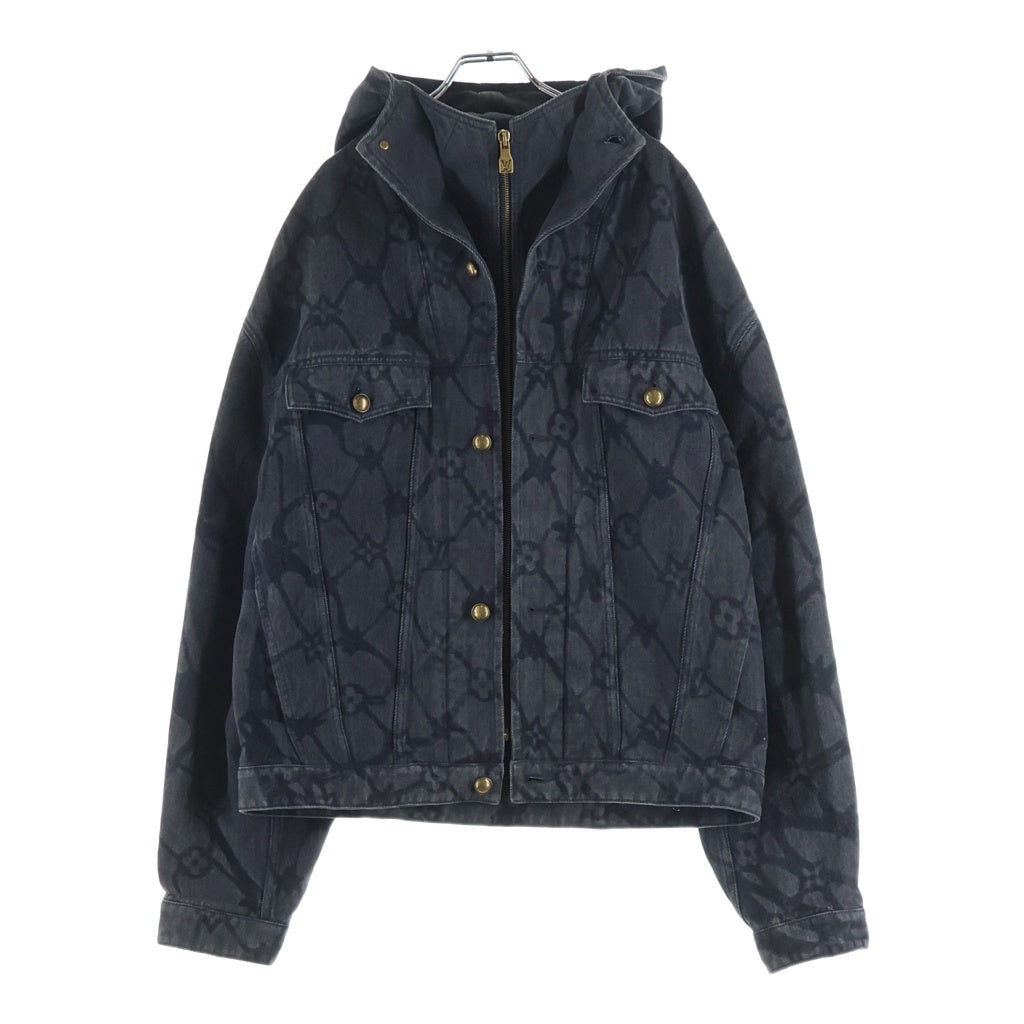 LOUIS VUITTON(ルイヴィトン) 24AW モノグラム フード デニムジャケット ブルゾン ブラック RM242MM CHX HRA15W