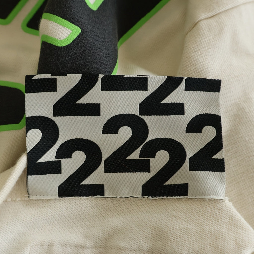 RIVINGTON roi Rebis(リヴィントンロイレビス) Fasting For Faster L/S Tee 両面プリント クルーネック長袖Tシャツカットソー ロングスリーブ ロンT ホワイト