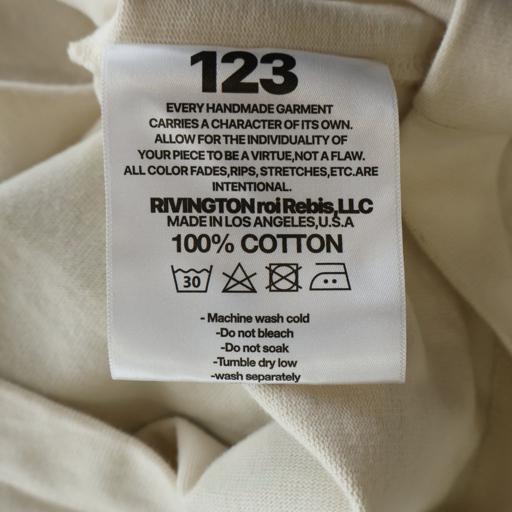 RIVINGTON roi Rebis(リヴィントンロイレビス) Fasting For Faster L/S Tee 両面プリント クルーネック長袖Tシャツカットソー ロングスリーブ ロンT ホワイト