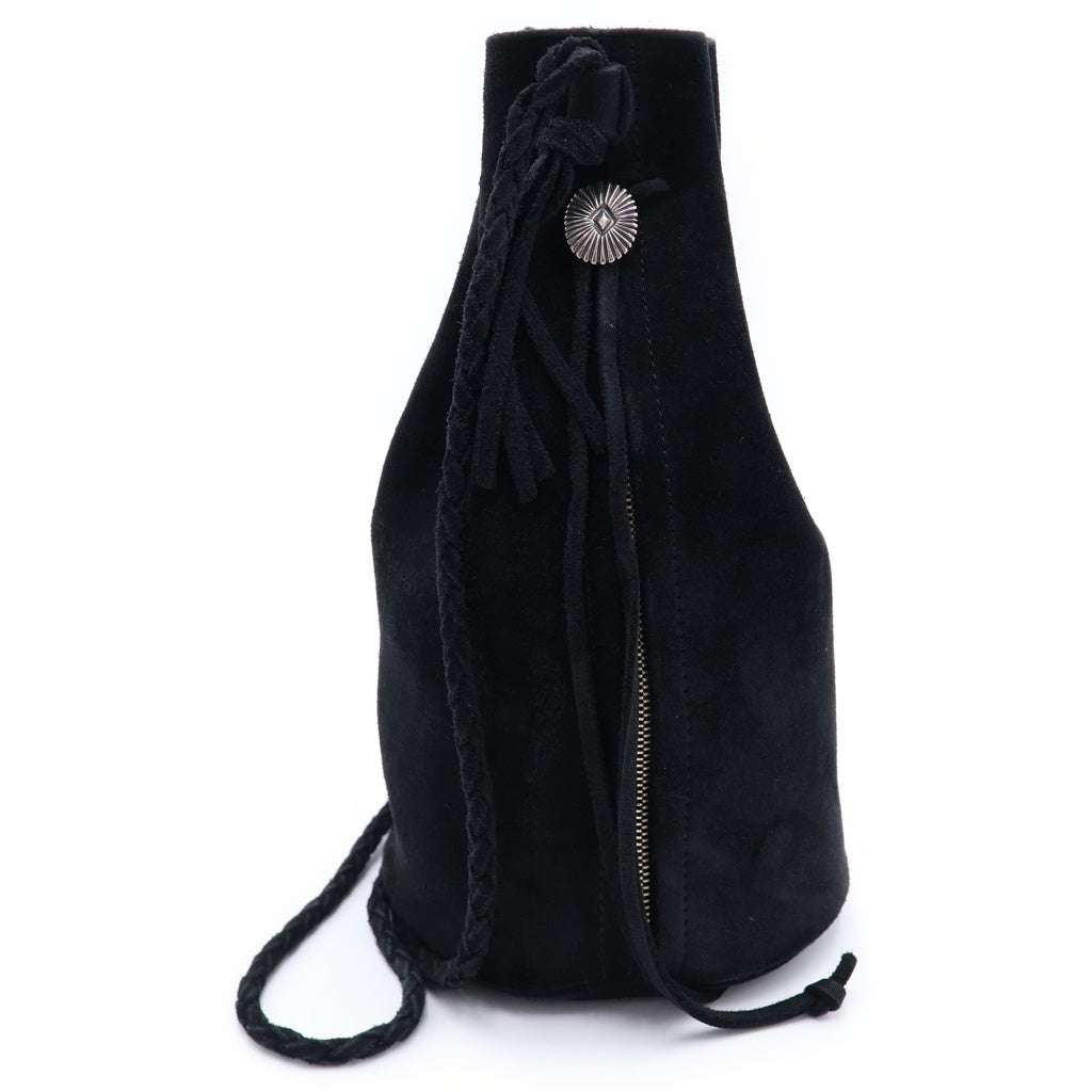NORTH WORKS(ノースワークス) KOODOO BAG ARCH EXCLUSIVE MODEL クードゥーレザー サンバーストコンチョ付き ショルダーバッグ 巾着 ブラック