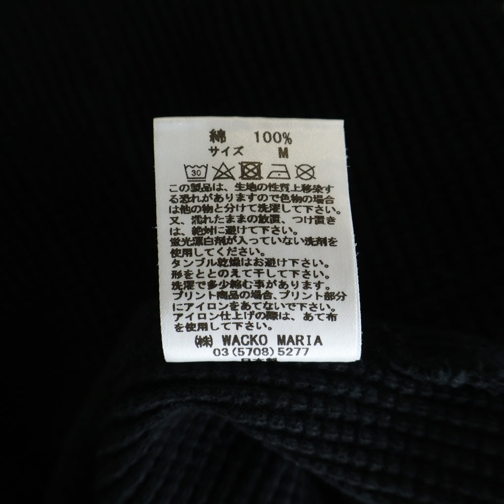 WACKO MARIA(ワコマリア) THERMAL CREW NECK SHIRT サーマル クルーネック長袖Tシャツカットソー ロンT ブラック -