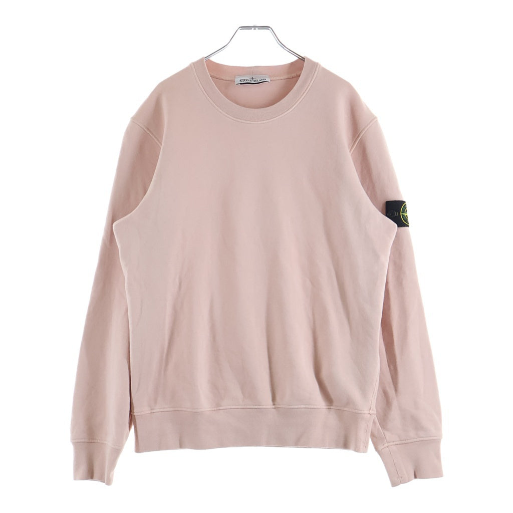 STONE ISLAND(ストーンアイランド) 25SS LOGO PATCH ORGANIC COTTON FLEECE K1S156100044S0051 ショルダーロゴワッペン コットン クルーネック長袖スウェットトレーナー ピンク