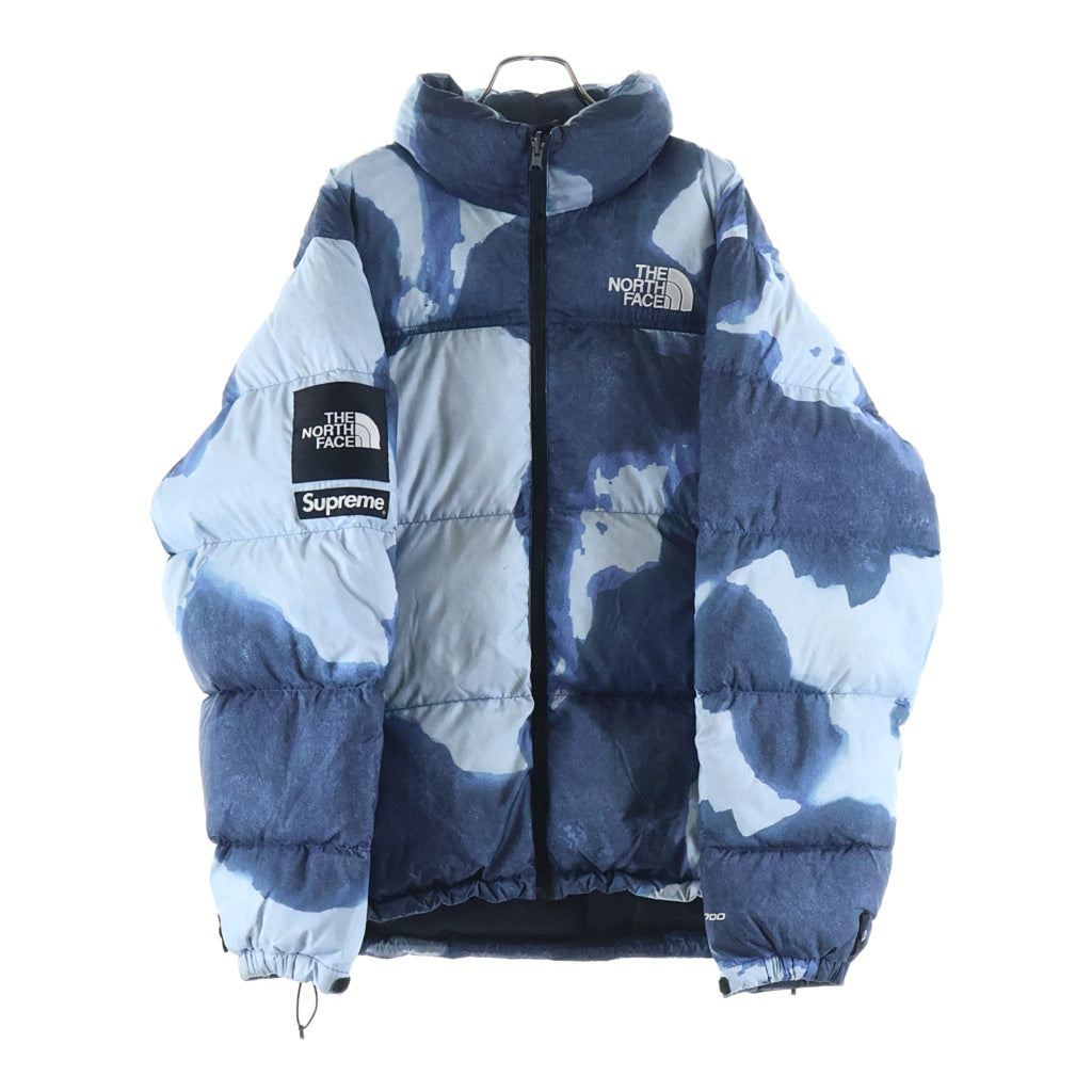 SUPREME(シュプリーム) 21AW ×THE NORTH FACE Bleached Denim Print Nuptse Jacket ND52100I ノースフェイス ブリーチド デニム プリント ヌプシ ダウンジャケット ブルー