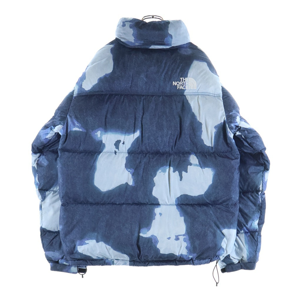SUPREME(シュプリーム) 21AW ×THE NORTH FACE Bleached Denim Print Nuptse Jacket ND52100I ノースフェイス ブリーチド デニム プリント ヌプシ ダウンジャケット ブルー