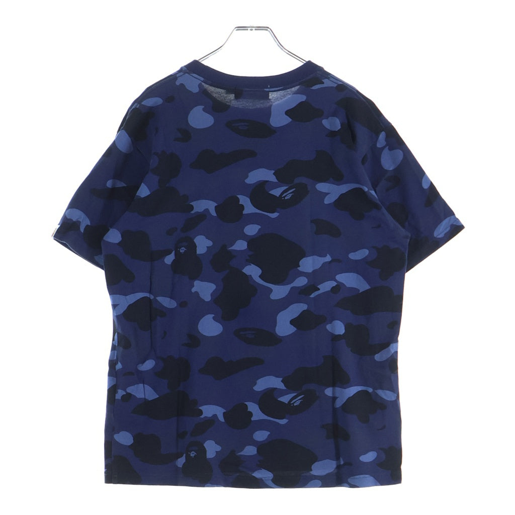 A BATHING APE(アベイシングエイプ) Color Camo College Tee 001CSK301002M カモ カレッジロゴプリント クルーネック半袖Tシャツカットソー ブルー