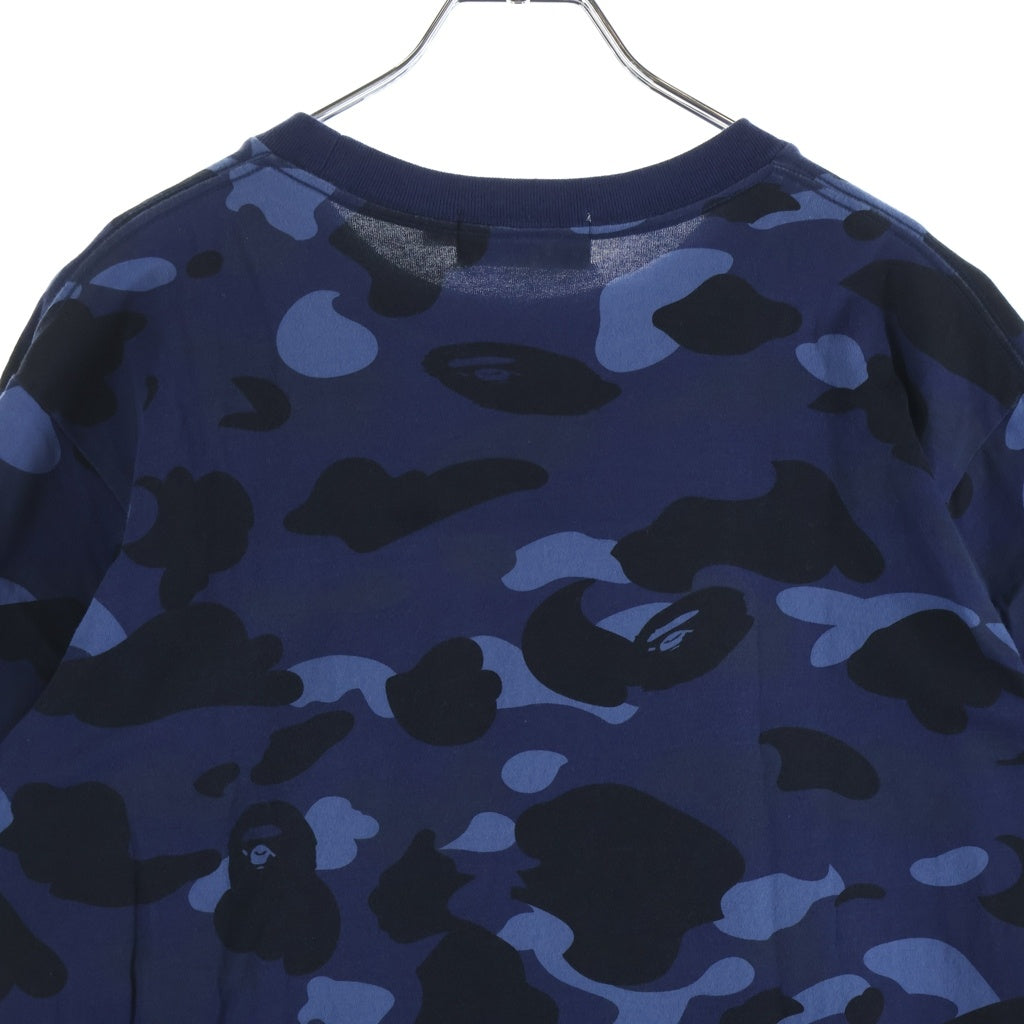 A BATHING APE(アベイシングエイプ) Color Camo College Tee 001CSK301002M カモ カレッジロゴプリント クルーネック半袖Tシャツカットソー ブルー