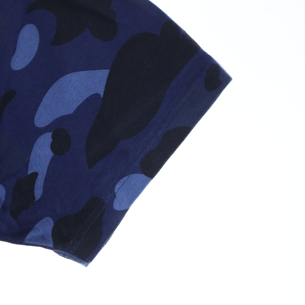 A BATHING APE(アベイシングエイプ) Color Camo College Tee 001CSK301002M カモ カレッジロゴプリント クルーネック半袖Tシャツカットソー ブルー
