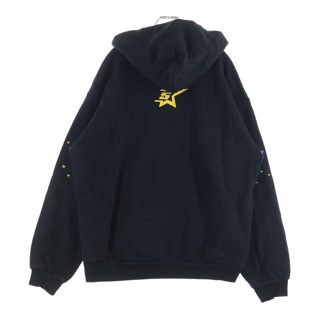 SP5DER(スパイダー) PINK Hoodie フロントロゴプリント プルオーバーパーカー フーディー ブラック/ピンク