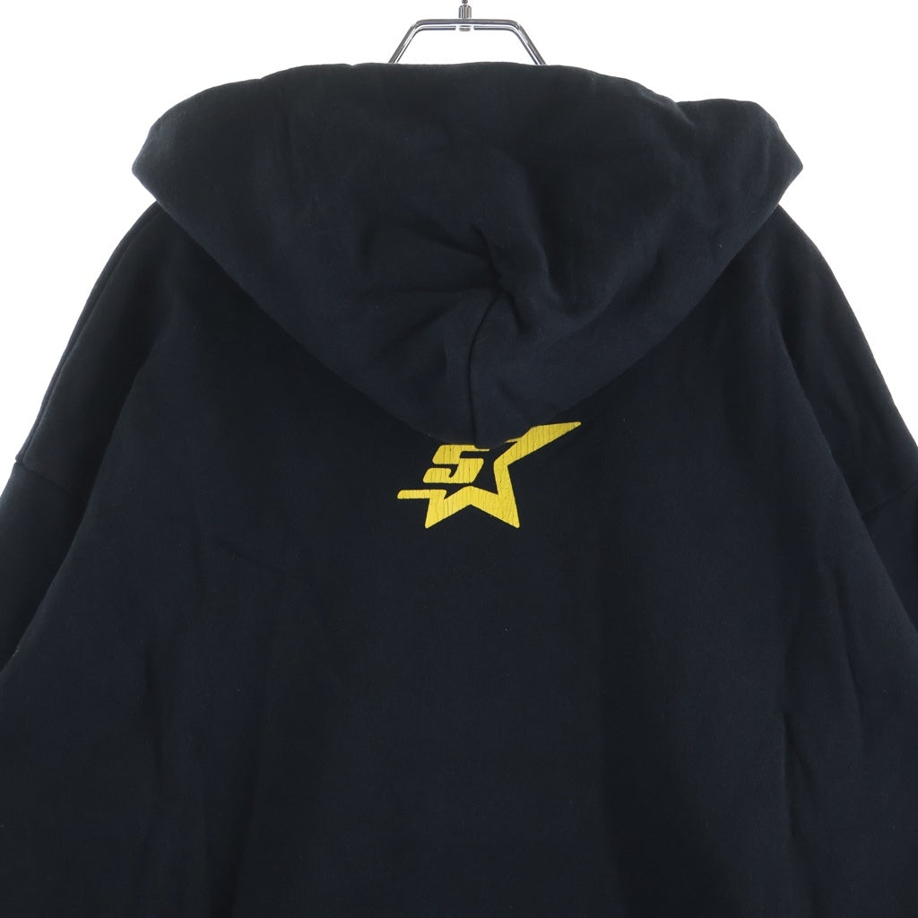 SP5DER(スパイダー) PINK Hoodie フロントロゴプリント プルオーバーパーカー フーディー ブラック/ピンク