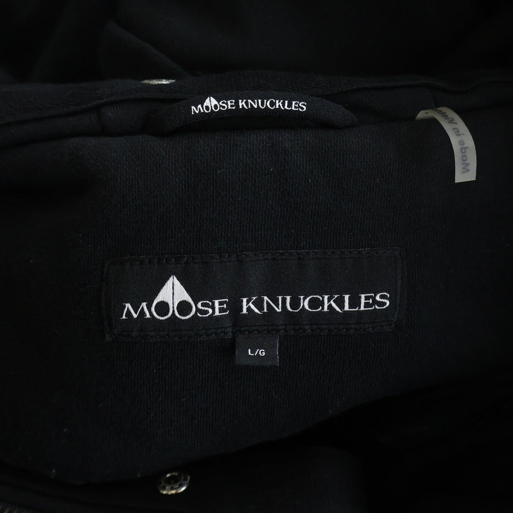 MOOSE KNUCKLES(ムースナックルズ) メタルロゴ ジップアップパーカー フーディー ブラック 20AU-MK8600MS 20AU-MK8600MS