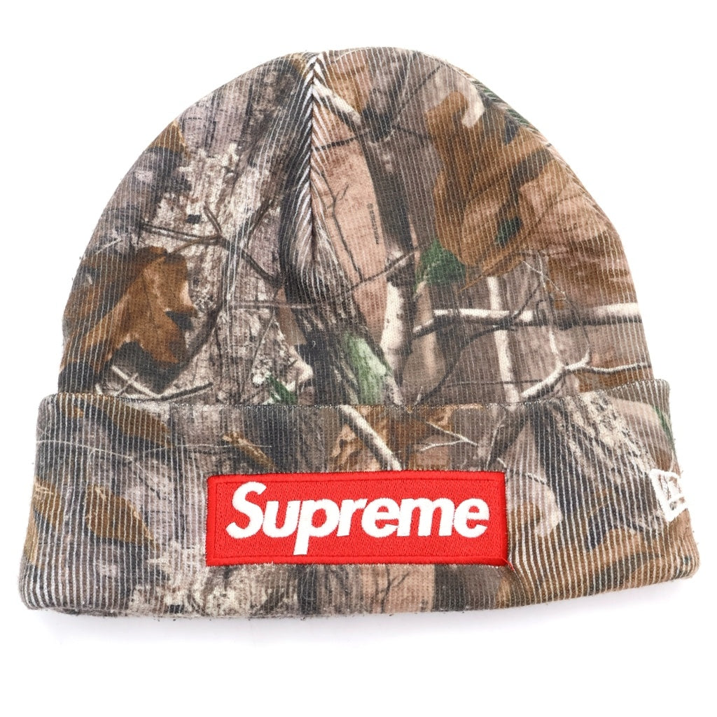 SUPREME(シュプリーム) 25AW ×NEW ERA BOX LOGO BEANIE REALTREE AP CAMO ニューエラ ボックス ロゴ リアルツリー ニットビーニー 帽子 カーキ