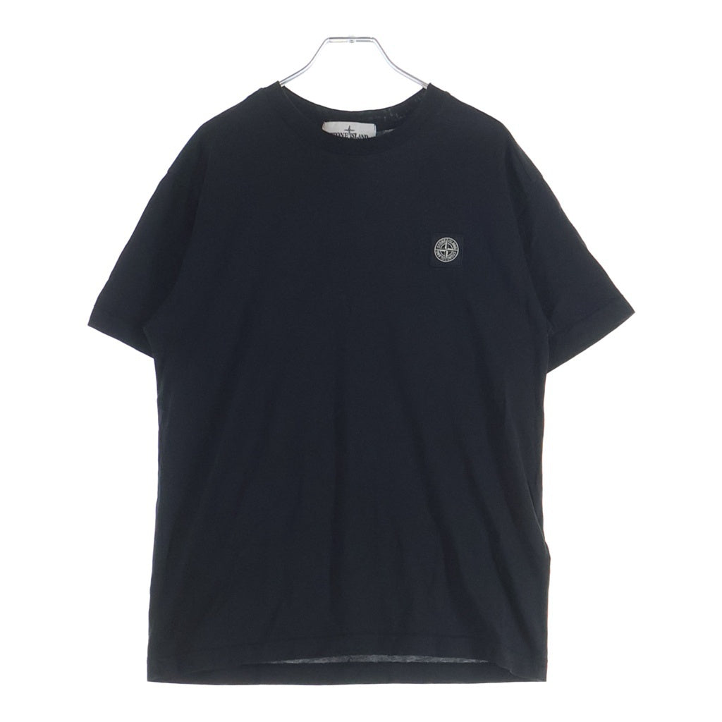 STONE ISLAND(ストーンアイランド) 23AW Cotton Jersey Short Sleeve T-Shirt 791524113 コットンジャージ フロントロゴパッチクルーネック半袖Tシャツカットソー ブラック 791524113