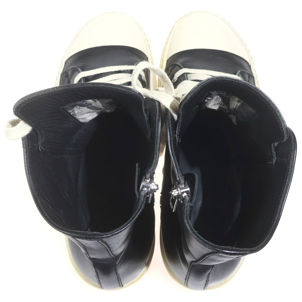 Rick Owens(リックオウエンス) SNEAKERS ラモーンズ カーフレザー ハイカット スニーカー ブラック/ホワイト