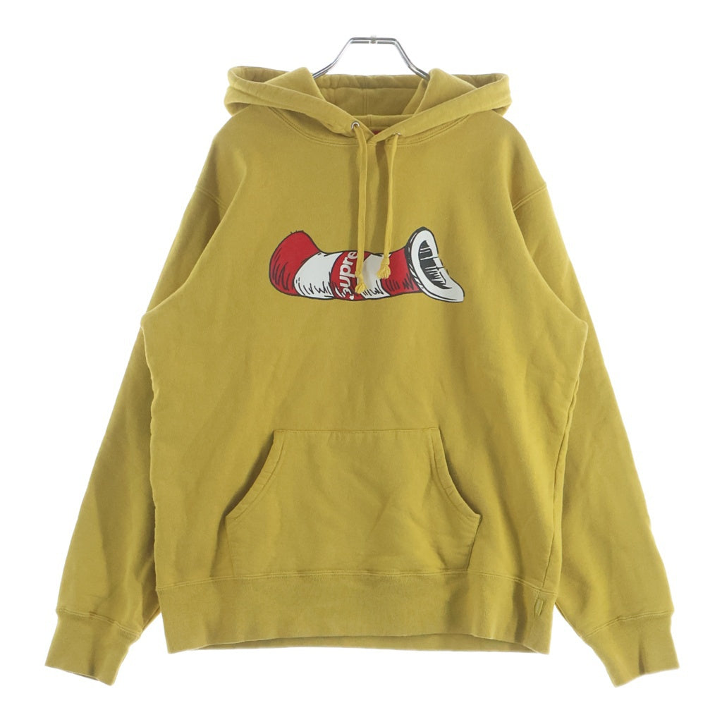 SUPREME(シュプリーム) 18AW Cat in the Hat Hooded Sweatshirt フロントプリント プルオーバースウェットフーディー イエロー