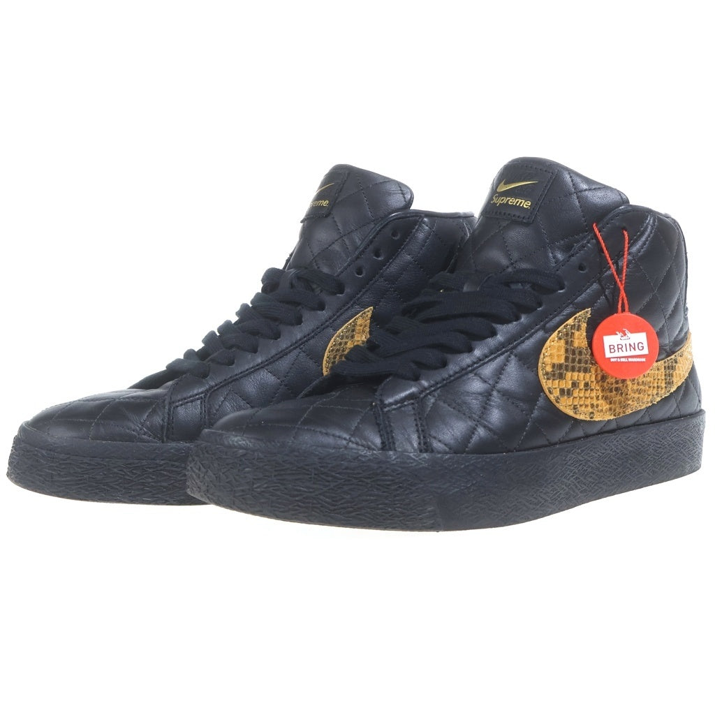 NIKE(ナイキ) ×Supreme × Nike SB Blazer Mid Black シュプリーム ×ナイキ SB ブレーザー ミッド ブラック ミッドカットスニーカー ブラック US19/27CM DV5078-001
