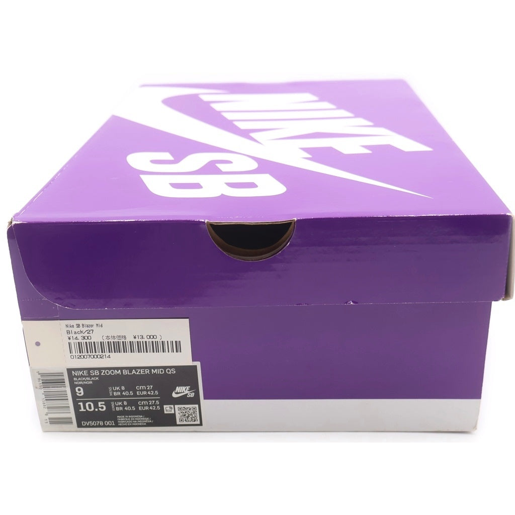 NIKE(ナイキ) ×Supreme × Nike SB Blazer Mid Black シュプリーム ×ナイキ SB ブレーザー ミッド ブラック ミッドカットスニーカー ブラック US19/27CM DV5078-001